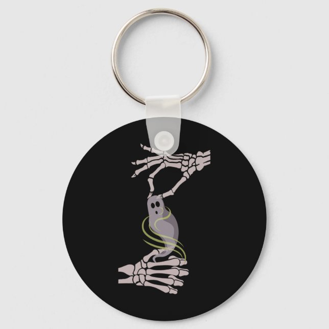 Asl Skeleton Händer Ghost Spooky Halloween Nyckelring (Framsida)