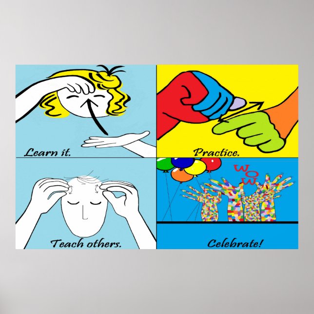 ASL-steg för att lyckas Poster (Framsidan)