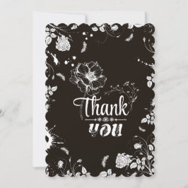 ASL "Tack" med blommande tema Tack Kort