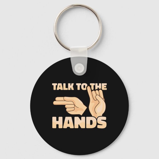 ASL Talk to Händer American Sign Language 2 Nyckelring (Framsida)