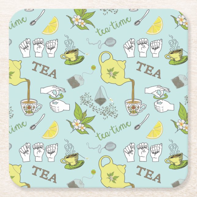 ASL Tea underläggs Underlägg Papper Kvadrat (Framsidan)