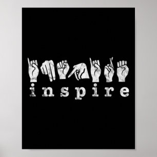 ASL Teacher American Sign Language Döv Awareness Poster