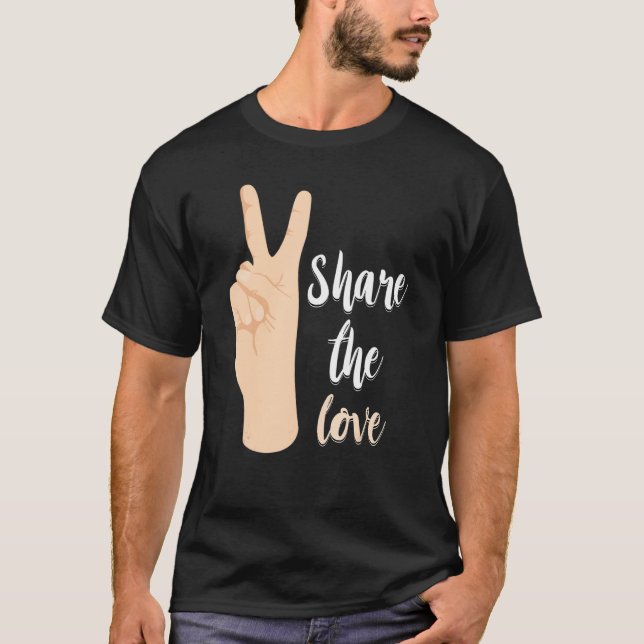 ASL Teacher Share The Love Sign Language Hand Sign T Shirt (Framsida)
