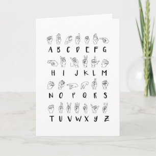 ASL-teckenspråk Alphabet Learner Gift Kort