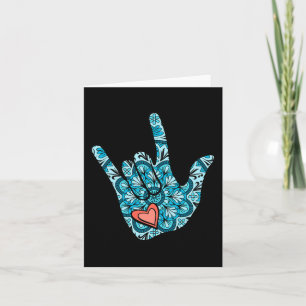 ASL-teckenspråk I Kärlek Dövet Gesture Heart Aw Kort