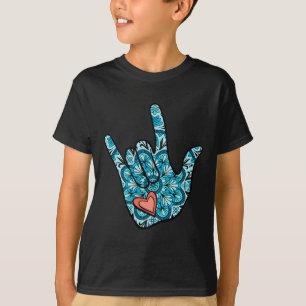 ASL-teckenspråk I Kärlek Dövet Gesture Heart Aw T Shirt