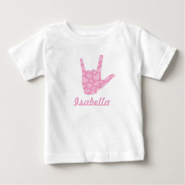 ASL-teckenspråk I Kärlek Rosa You Hearts Girl Namn Tee