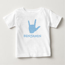 ASL-teckenspråk I Kärlek You Blue Dots Boy Namn T Shirt