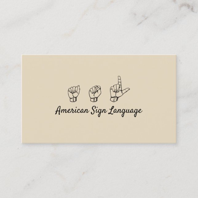 ASL, teckenspråk, översättare, Affärskort Visitkort (Framsida)