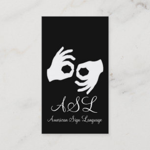 ASL, teckenspråk, översättare, Affärskort Visitkort