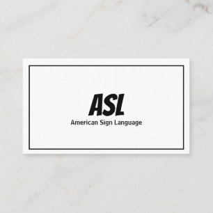 ASL, teckenspråk, översättare, Affärskort Visitkort