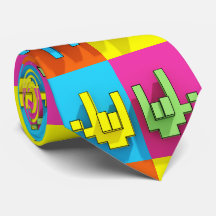 ASL-teckenspråk Pixel Kärlek Pop Neck Tie