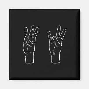 Asl-teckenspråk Roligt 67 Meme Viralt Handtecken S Magnet