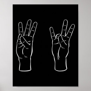 Asl-teckenspråk Roligt 67 Meme Viralt Handtecken S Poster