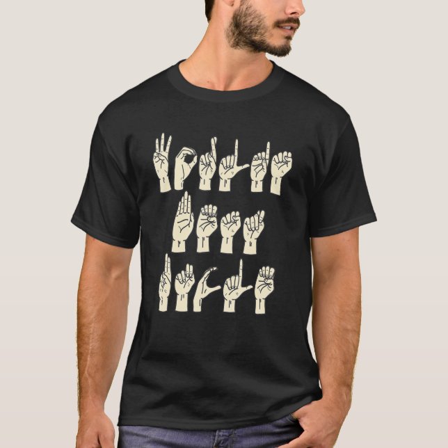 ASL-teckenspråk Worlds Best farbror Finger Spell f T Shirt (Framsida)