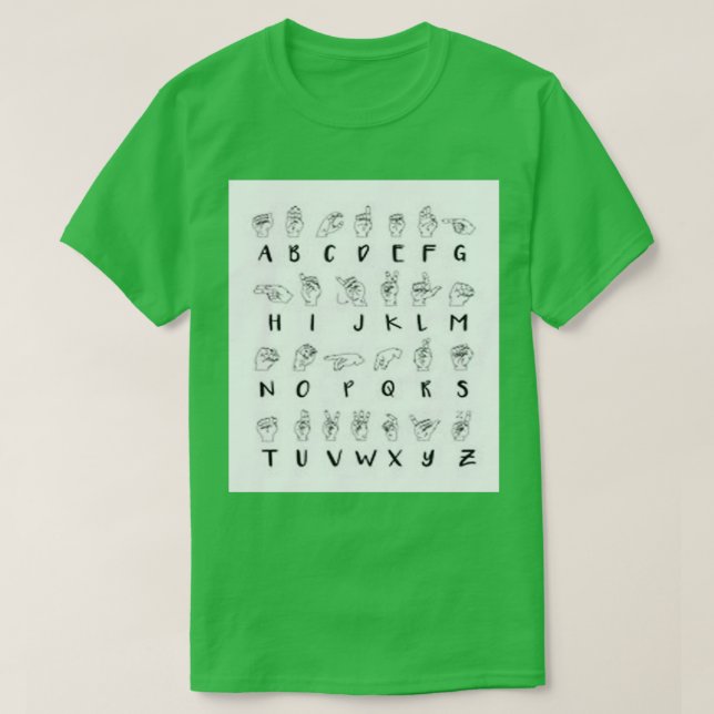 ASL-teckenspråksalfabet T Shirt (Design framsida)