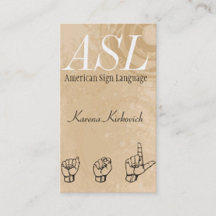 ASL-teckenspråksöversättare, Affärskort Visitkort