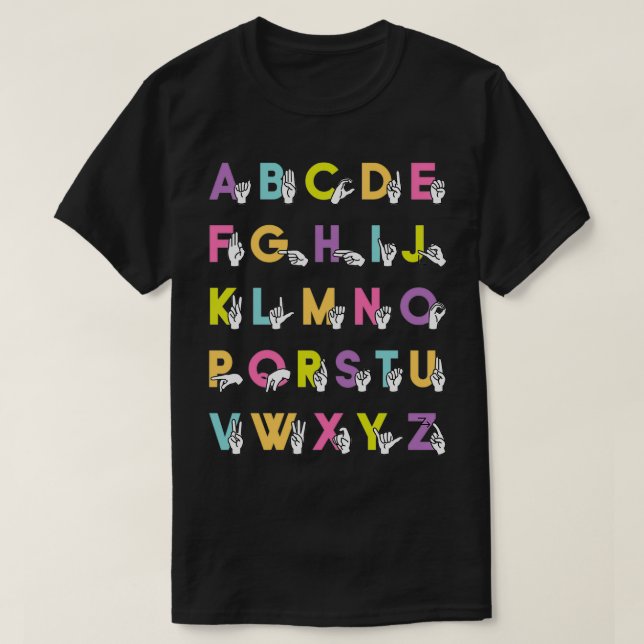 ASL-teckenteckenteckenspråk för Rosa T Shirt (Design framsida)