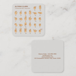 ASL-tolk Fyrkantigt Visitkort