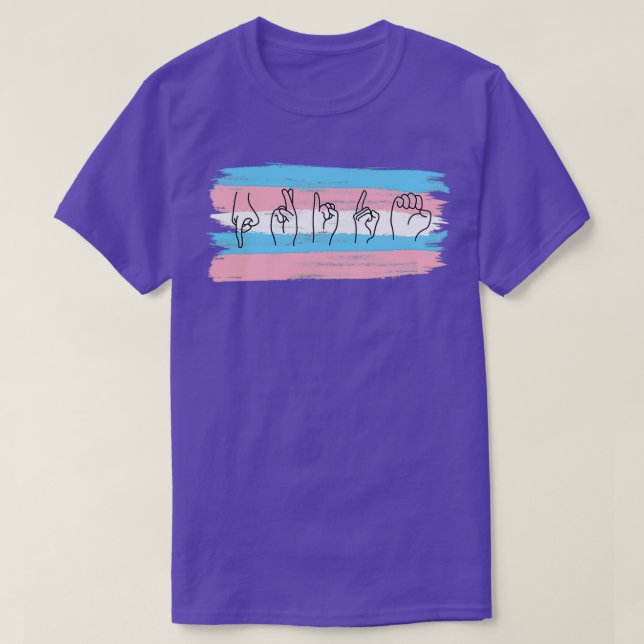 ASL Trans-Pride Flagga T Shirt (Design framsida)
