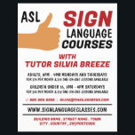 ASL Tumbs-up Gesture Sign Language Course Advert Reklamblad<br><div class="desc">ASL Thumbs-up Gesture Sign Language Course Advertising Flyers by the Affärskort Store.</div>