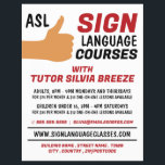 ASL Tumbs-up Gesture Sign Language Course Advert Reklamblad<br><div class="desc">ASL Thumbs-up Gesture Sign Language Course Advertising Flyers by the Affärskort Store.</div>