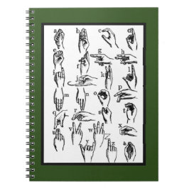 ASL undertecknar språkexempel Anteckningsbok Med Spiral