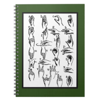 ASL undertecknar språkexempel Anteckningsbok Med Spiral