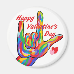 Asl-valentin dag älskar jag dig magnet