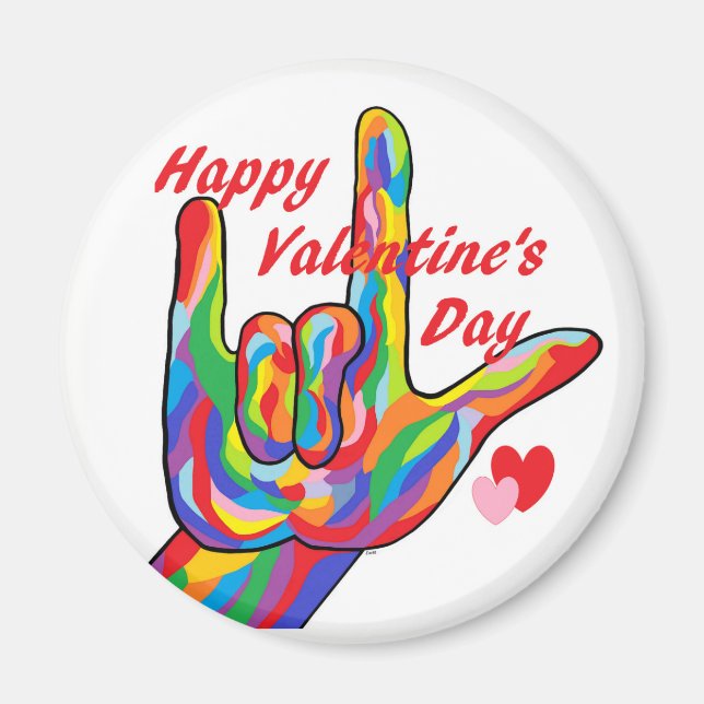 ASL Valentine Day I Kärlek You Magnet (Framsidan)