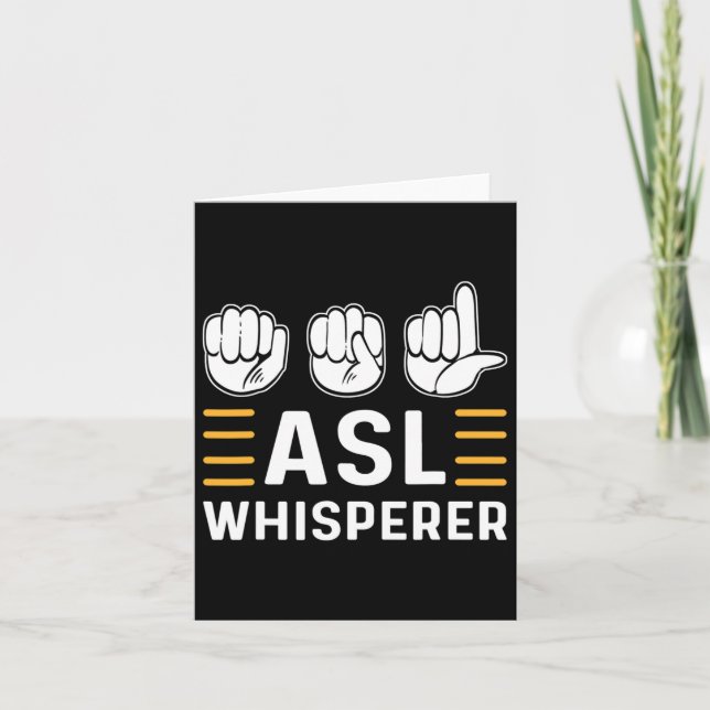 Asl Whisperer. Asl Medvetenhet Hand Teckenspråk dö Kort (Framsida)