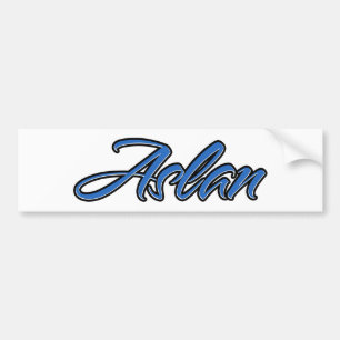 Aslan Namn blå Aufkleber Sticker Autoaufkleber Bildekal