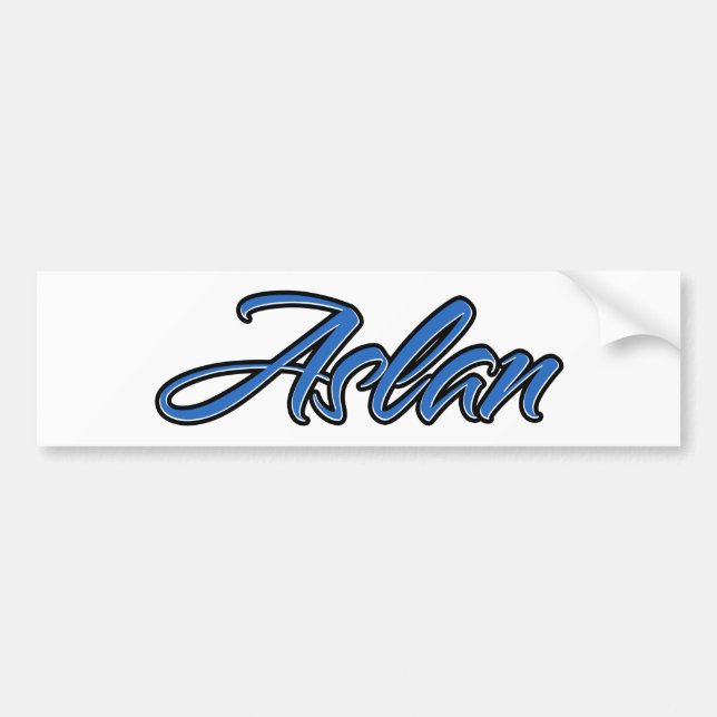 Aslan Namn blå Aufkleber Sticker Autoaufkleber Bildekal (Framsidan)