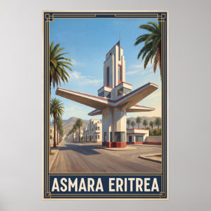 Asmara Eritrea Vintage Retro Resa Poster