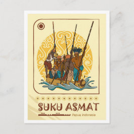 Asmat Papua Indonesia Travel Vykort