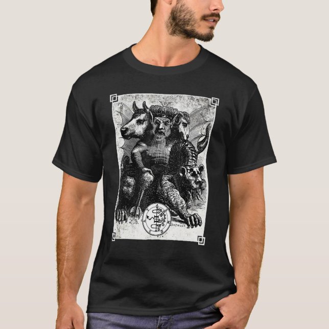 Asmoday Asmodeous Asmodai Devil Goetia Devil Princ T Shirt (Framsida)