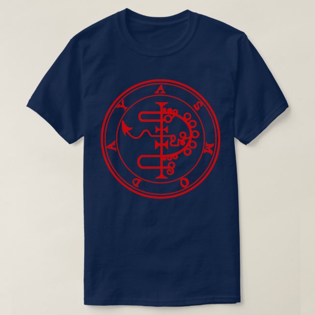 Asmodeus Ars Goetia Sigil Red T Shirt (Design framsida)