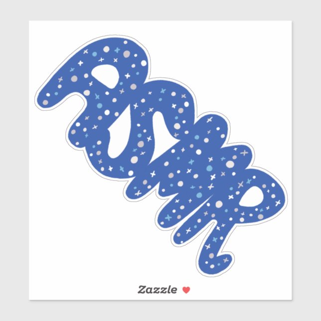 ASMR. Blue Tingles Handlettering Klistermärken (Ark)