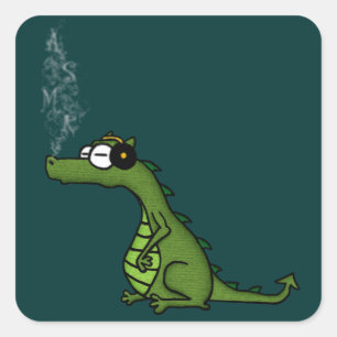 ASMR. Dragon Fyrkantigt Klistermärke