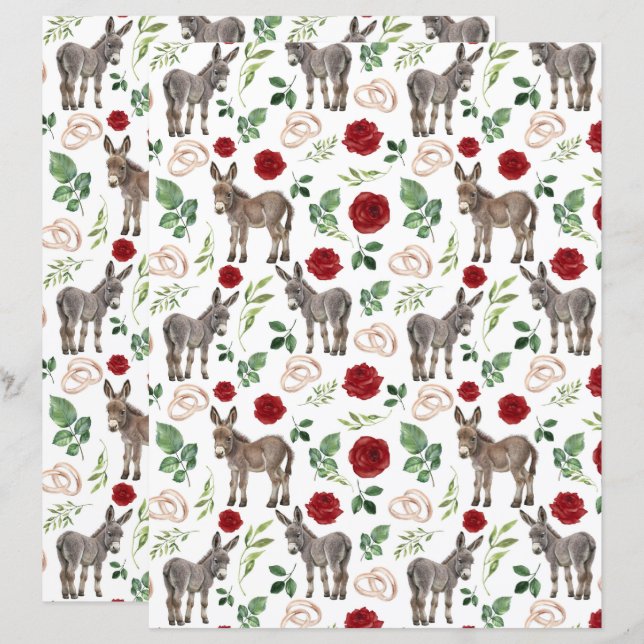 Åsna Bröllop Scrapbokspapper i Vitt (Fram/baksida)