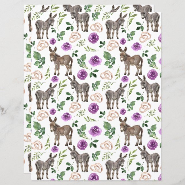 Åsna Bröllop Scrapbookpapper i Vitt (Fram/baksida)