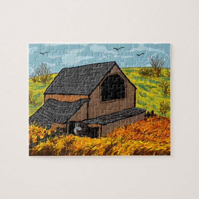 åsna i ladugård pussel (Horisontell)