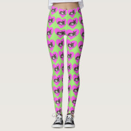Åsna i rosa hjärta leggings