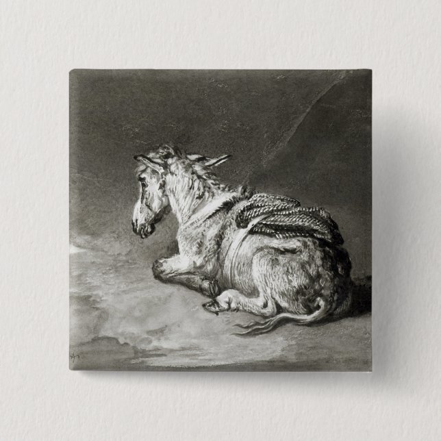 Åsnan på vilar knapp (Framsida)