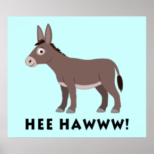 Åsnatecknad Hee Hawww! Poster
