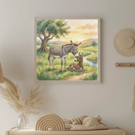 Åsne mamma och föl Nursery Poster