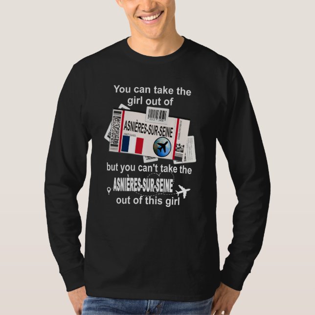 Asnières sur Seine Boarding Pass Asnières sur Sein T Shirt (Framsida)