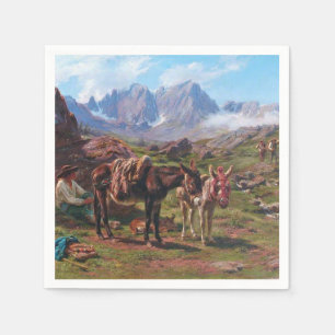 Åsnor i Pyrenéerna (Rosa Bonheur) Pappersservett