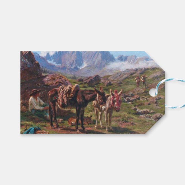 Åsnor i Pyrenéerna (Rosa Bonheur) Presentetikett (Framsidan (Horisontell))