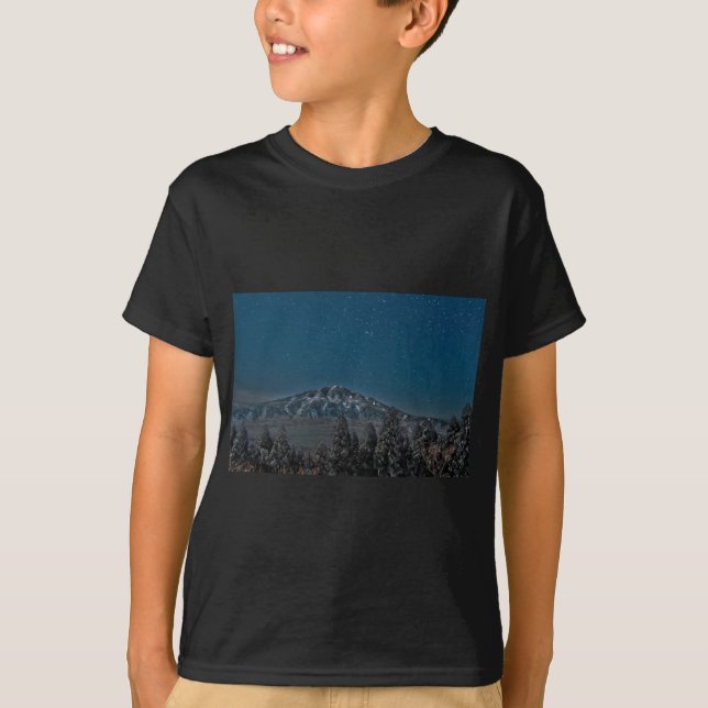 Aso Stjärn Natts Vulkan Japan T Shirt (Framsida)